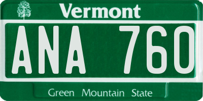 VT license plate ANA760