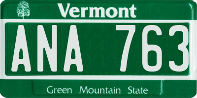VT license plate ANA763