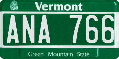 VT license plate ANA766