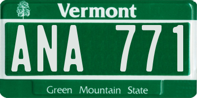 VT license plate ANA771