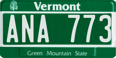 VT license plate ANA773