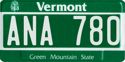 VT license plate ANA780