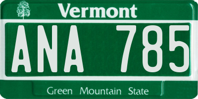 VT license plate ANA785