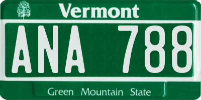 VT license plate ANA788