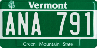 VT license plate ANA791