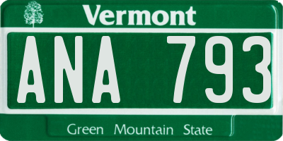 VT license plate ANA793