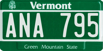 VT license plate ANA795