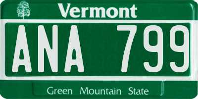 VT license plate ANA799