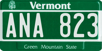 VT license plate ANA823