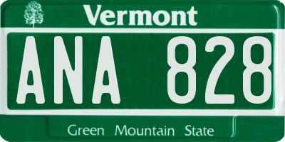 VT license plate ANA828