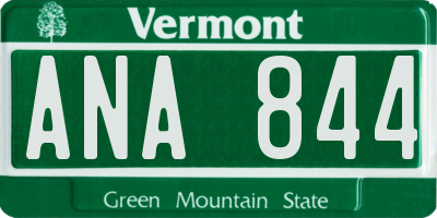 VT license plate ANA844