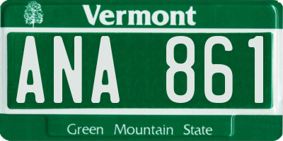 VT license plate ANA861