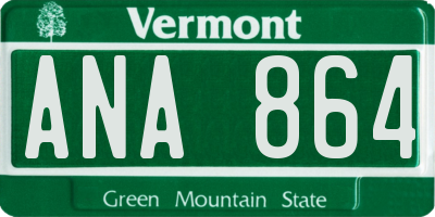 VT license plate ANA864