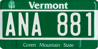 VT license plate ANA881