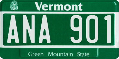VT license plate ANA901