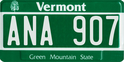 VT license plate ANA907