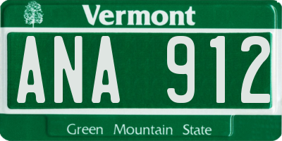 VT license plate ANA912