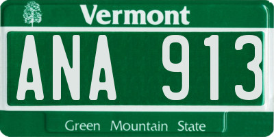 VT license plate ANA913