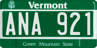 VT license plate ANA921