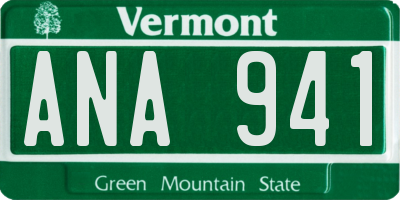 VT license plate ANA941
