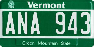 VT license plate ANA943