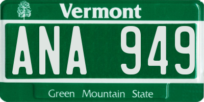 VT license plate ANA949