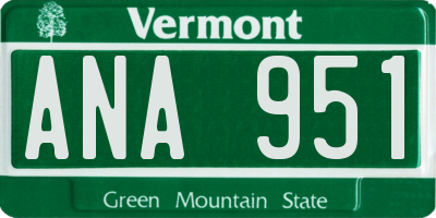 VT license plate ANA951