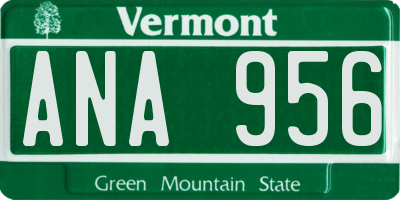 VT license plate ANA956