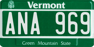 VT license plate ANA969