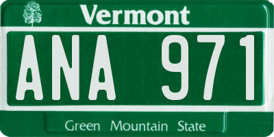 VT license plate ANA971