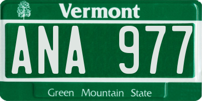 VT license plate ANA977