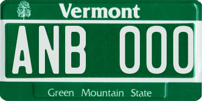VT license plate ANB000