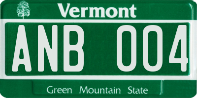 VT license plate ANB004