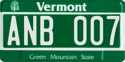 VT license plate ANB007