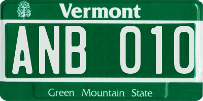 VT license plate ANB010