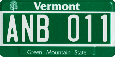 VT license plate ANB011