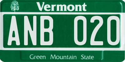 VT license plate ANB020