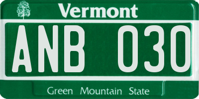 VT license plate ANB030