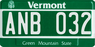 VT license plate ANB032