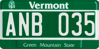 VT license plate ANB035