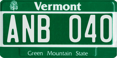 VT license plate ANB040