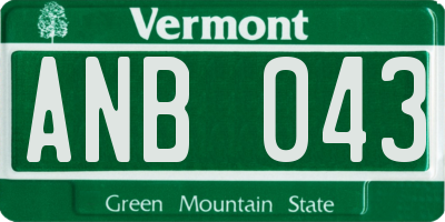 VT license plate ANB043