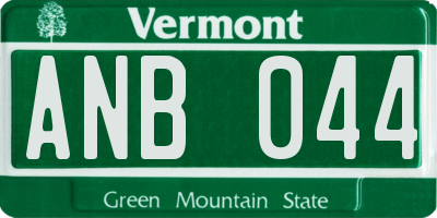 VT license plate ANB044