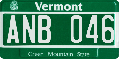 VT license plate ANB046