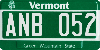 VT license plate ANB052