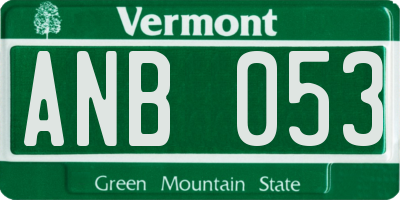 VT license plate ANB053