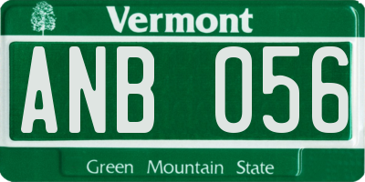 VT license plate ANB056