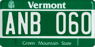 VT license plate ANB060