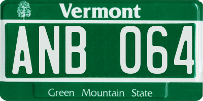VT license plate ANB064