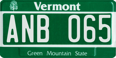 VT license plate ANB065